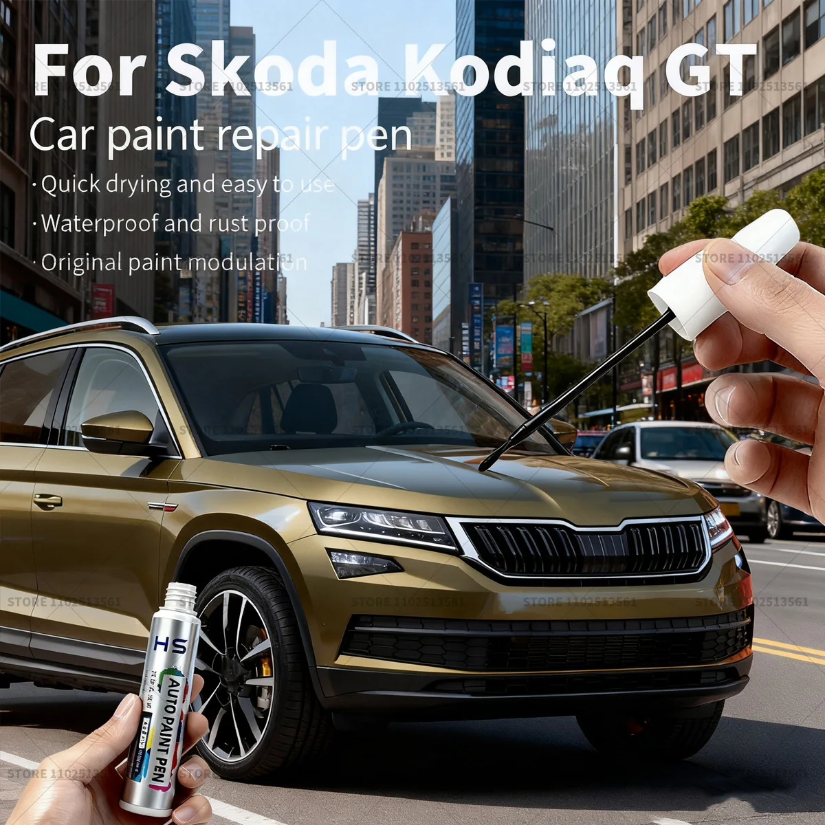 

Ручка для ремонта автомобильной краски для Skoda Kodiaq GT Touch Up Scratch Remover DIY Автоаксессуары Белый LY9H Черный Красный LA3X Синий LC5F Золотой