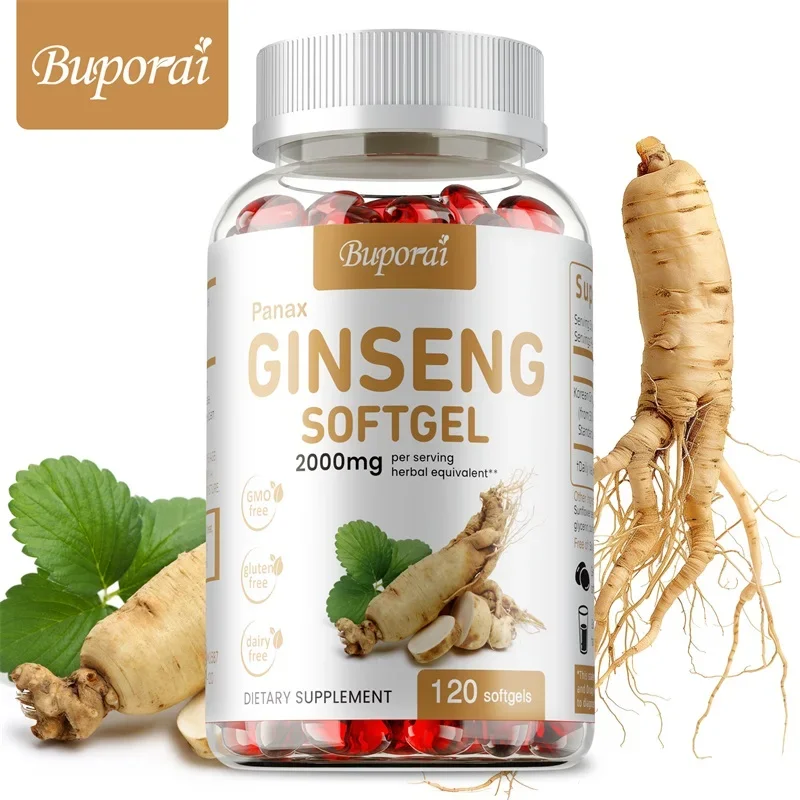 Cápsulas de ginseng Panax rojo: para inmunidad, energía, fatiga y alivio del estrés y enfoque mental