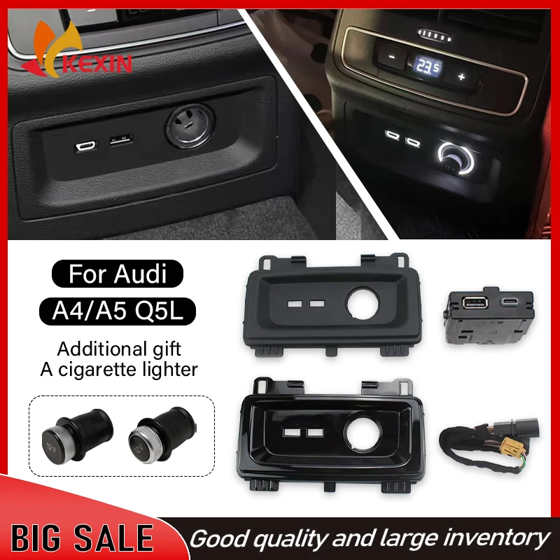 80D 863 324 A 80D863324A 6PS 3GB 035 954 3R0 919 311 For Audi Q5 FY 2017-2025 Rear panel USB cigarette lighter