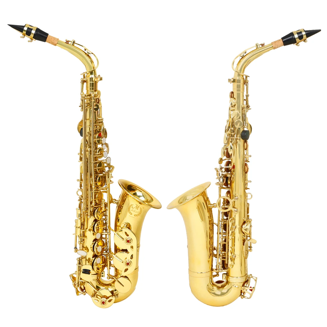 M MBAT Brass Body Eb Alto Saxophone Sax Golden Saxofone Professional Woodwind Instrument with Case Reeds Gloves Accessories