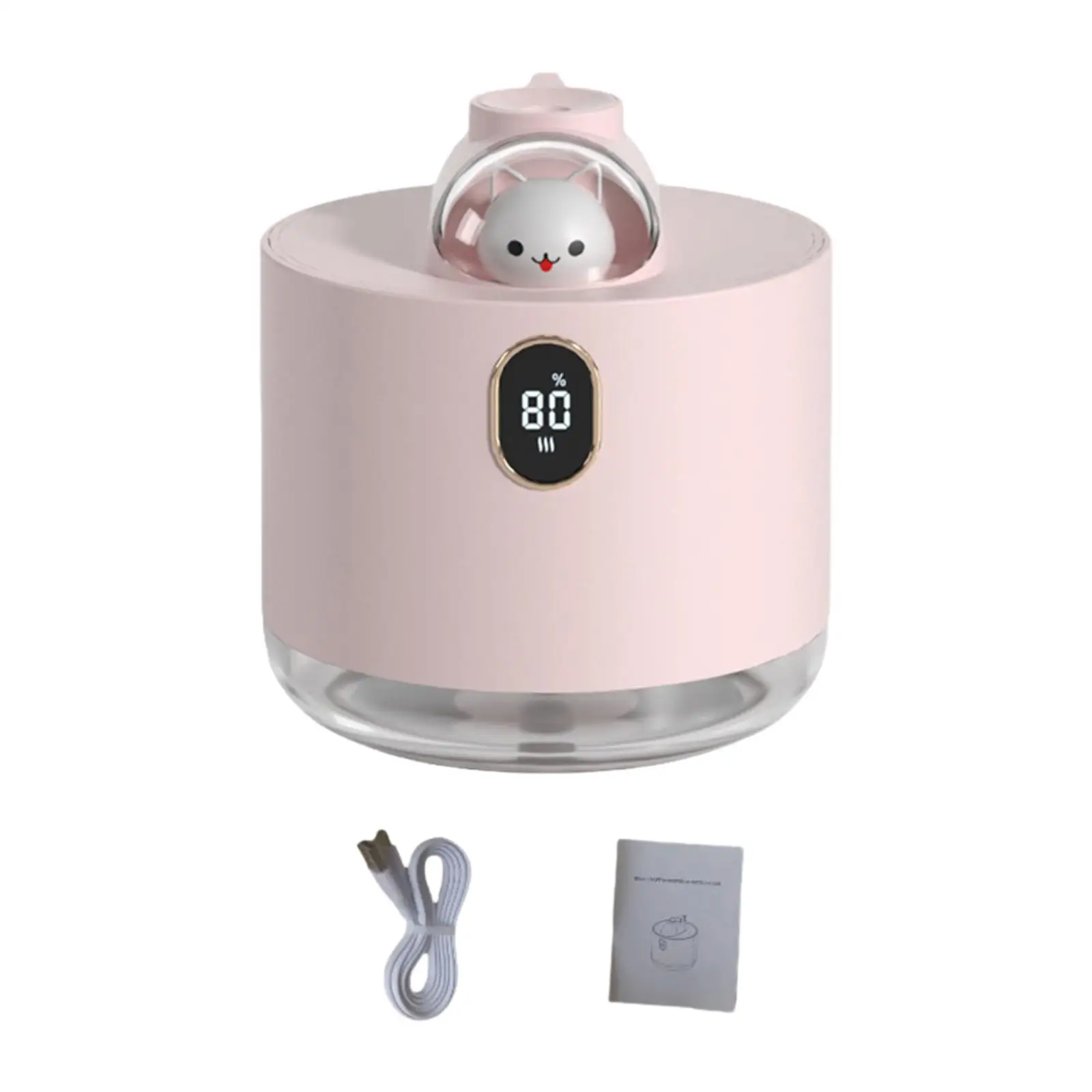 Cute Desktop Air Humidifier 500ml Aroma Diffuser Dual Spray Portable Mini Mist Purifier for Home Office