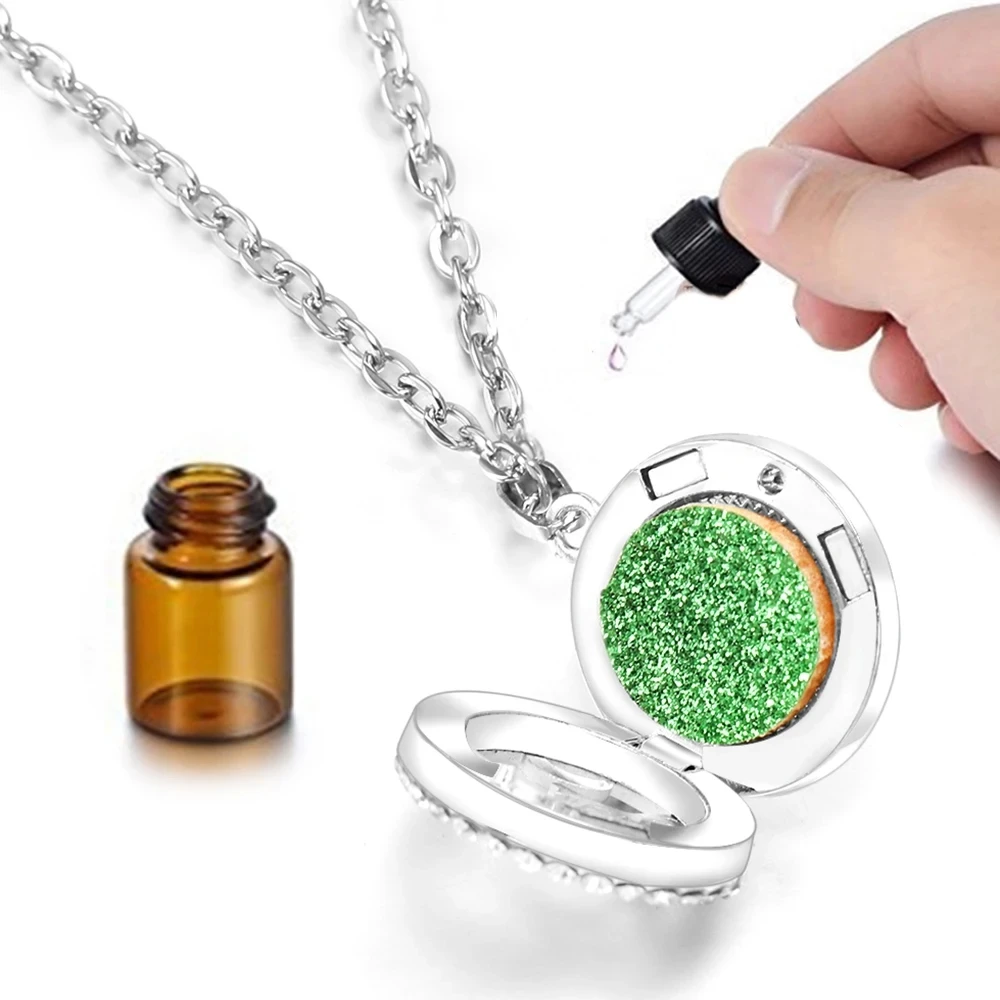New Tree of Life Zircon Necklace Stainless Steel Aromatherapy Diffuser Essential Oil Perfume Lockets Magnetic Pendant Jewelry