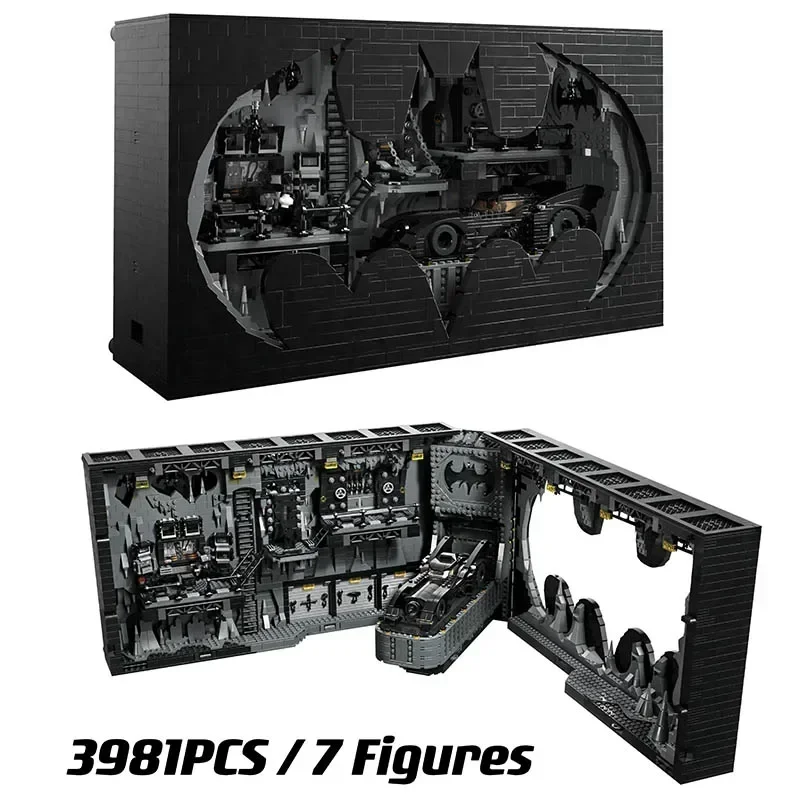 BatCave Building Blocks para Meninos, Presente de Natal, Assembly Brick Toys, Shadow Box, Modelo Carros Compatível, 76252, 3981PCs, Em estoque, Novo, 2023