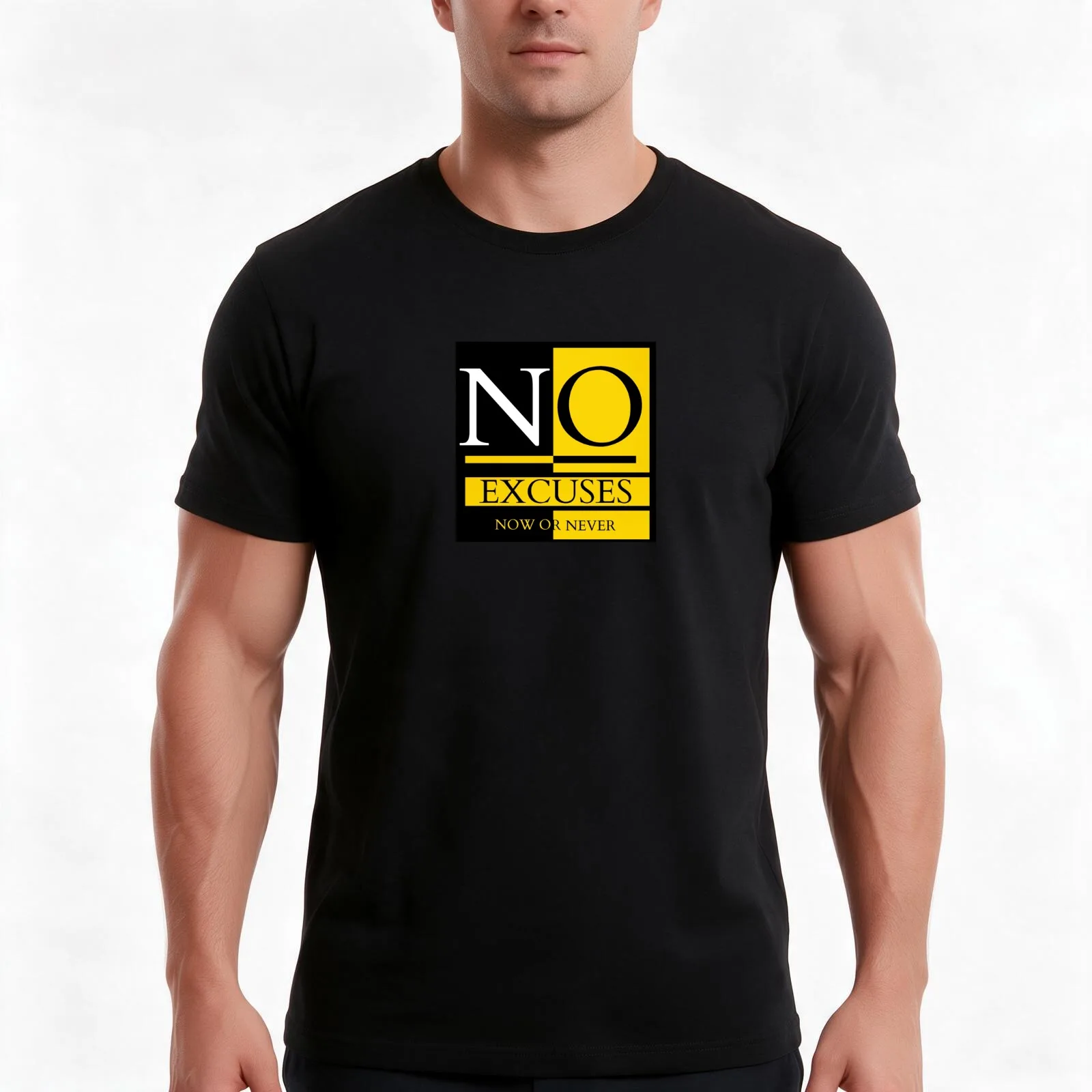 No excuse Now or Never Motivational illustration T-Shirt Summer Casual Cotton Tee Oversized Streetwear Tops Unisex Men Women