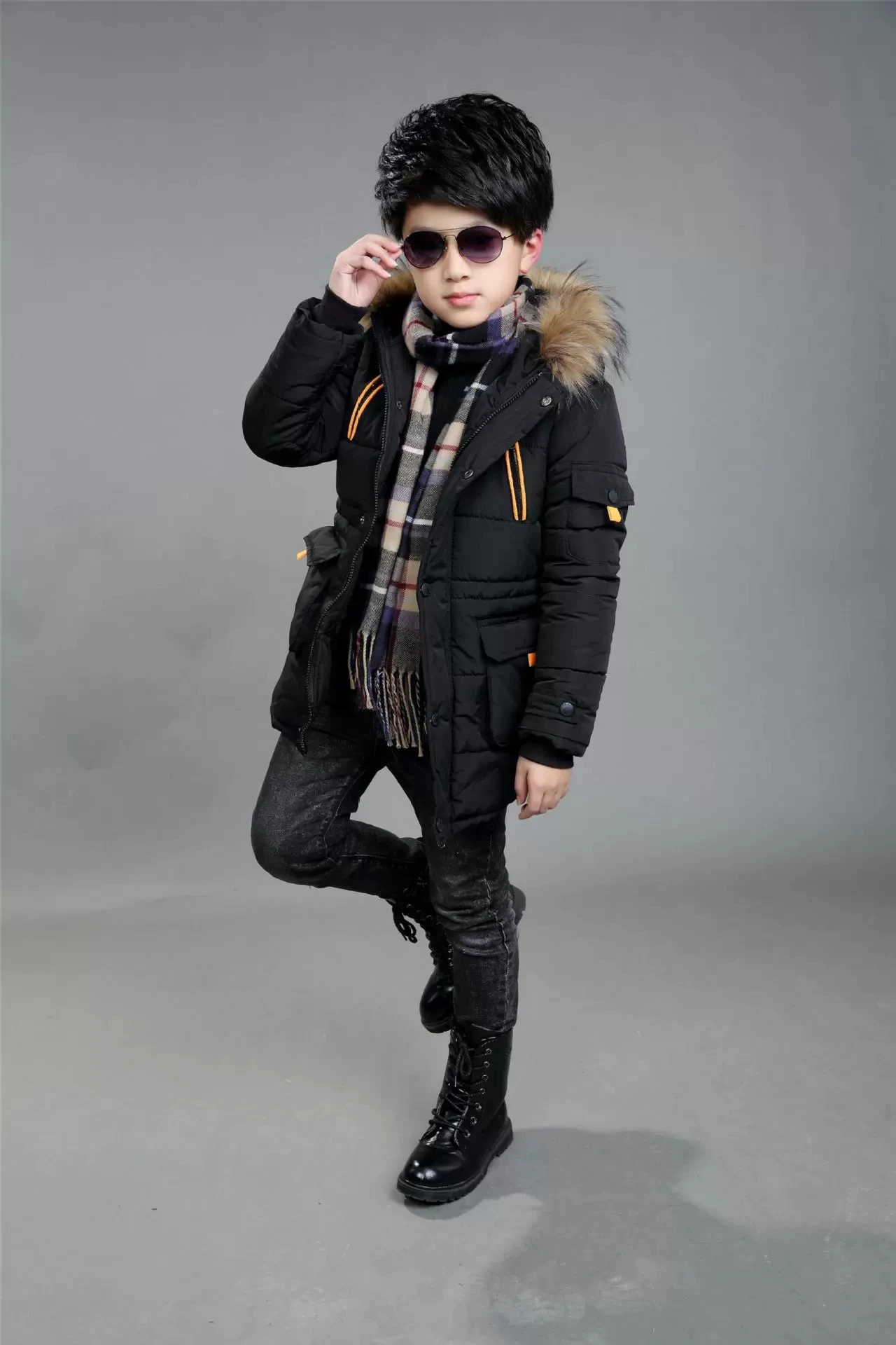 4 6 8 10 12 14 Years Big Boys Jacket Winter Thick Warm Teenager Kids Jackets Fashion Long Style Zipper Hooded Children Outerwear