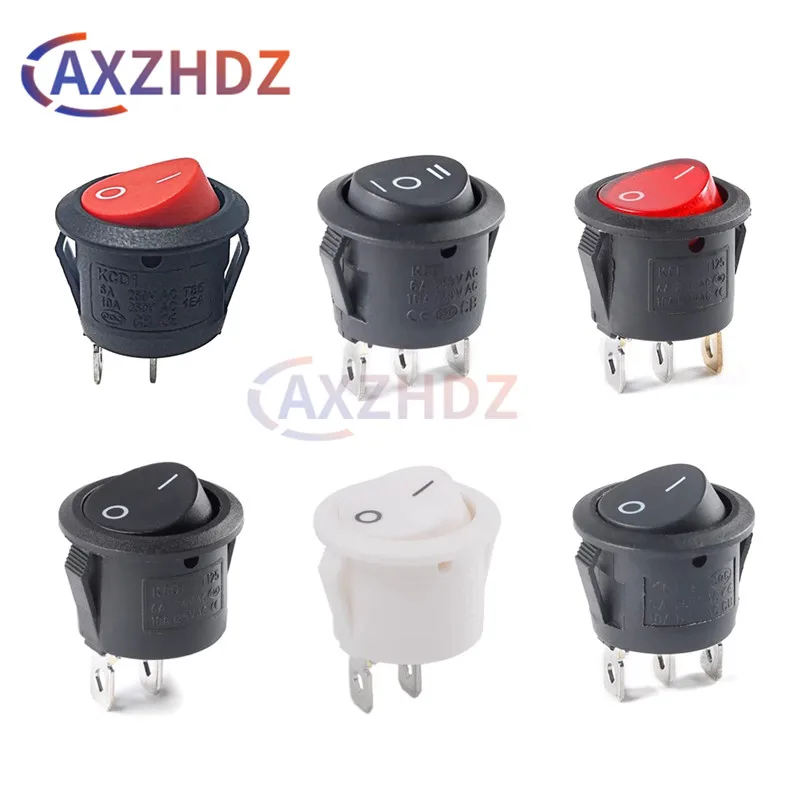 10PCS On/Off Round Boat Rocker Switch DC AC 3A/250V KCD1-105 2PIN 20mm Car Dash Dashboard Track Dropshipping