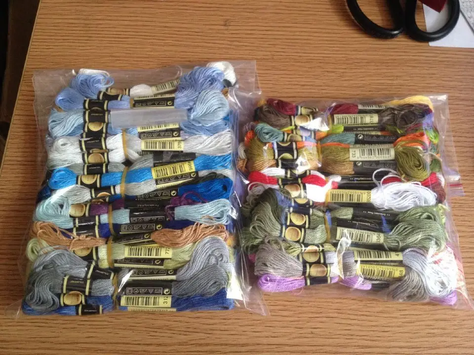 Choose CXC Threads Number Total 100 Skeins Thread +your colors Embroidery Cross Stitch Floss+20*10CM water soluble canvas Gift 7