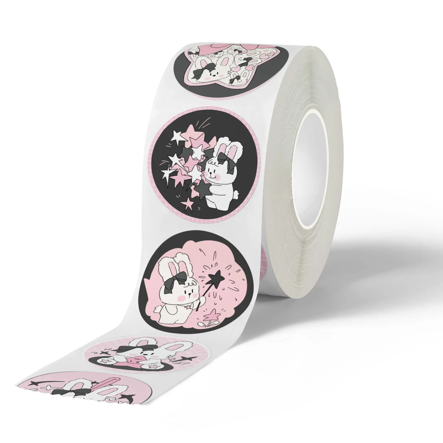 500pcs/Roll Cartoon Cute Animal Rabbit Sealing Sticker DIY PVC Laptop Decals Decoration Stiker Reward Gift Toys