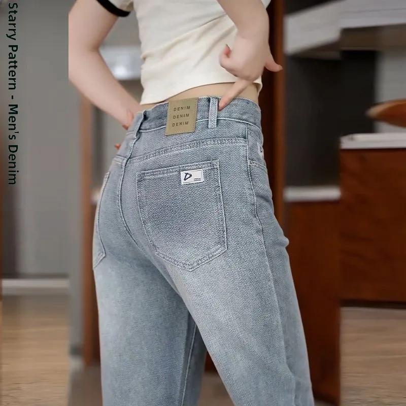 

Мужские джинсы свободного прямого кроя в американском ретро-стиле с звездным принтом, широкие брюки, длинные штаны