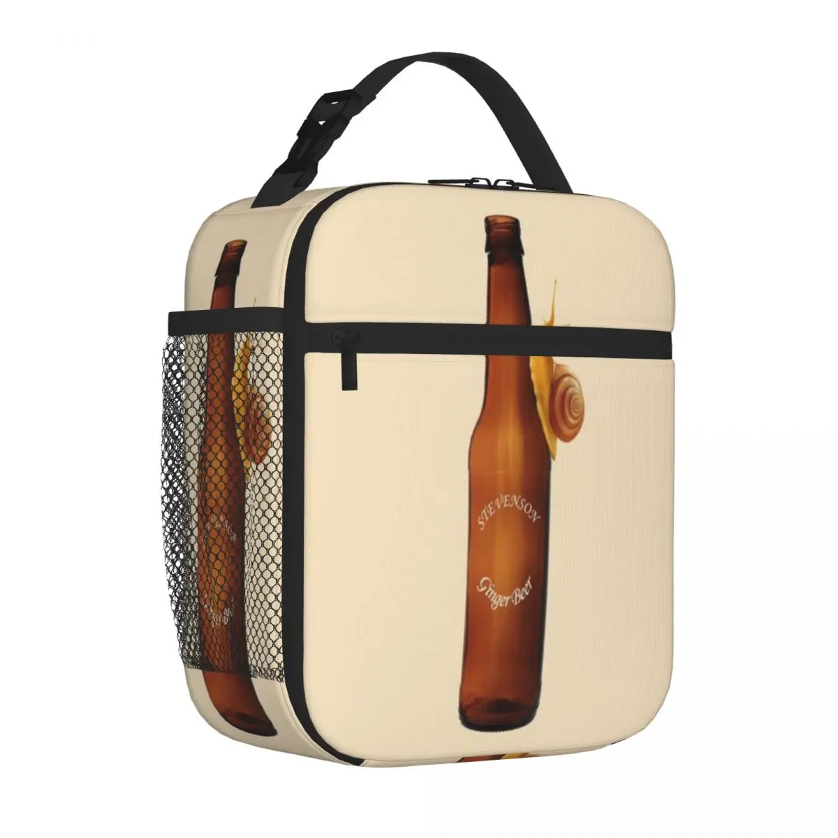 Bolsa térmica para el almuerzo con diseño elegante de Donoghue V Stevenson - Snail Ginger Beer, bolsa de lona para el almuerzo para la escuela secundaria