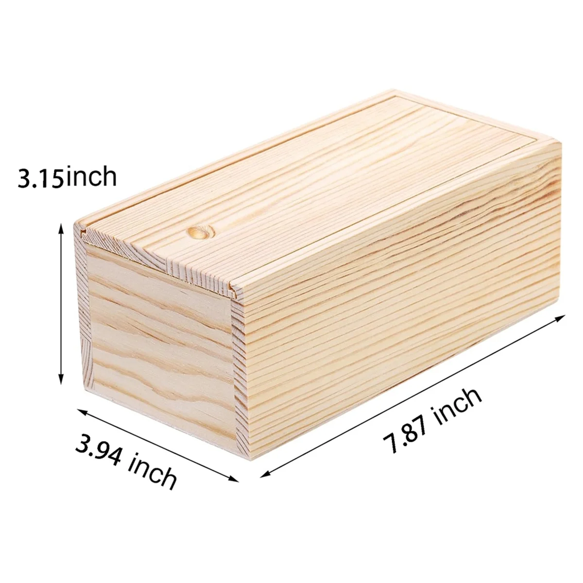 

Versatile 4 Pack Unfinished Wood Storage Box with Slide Lid, for Art Hobbies