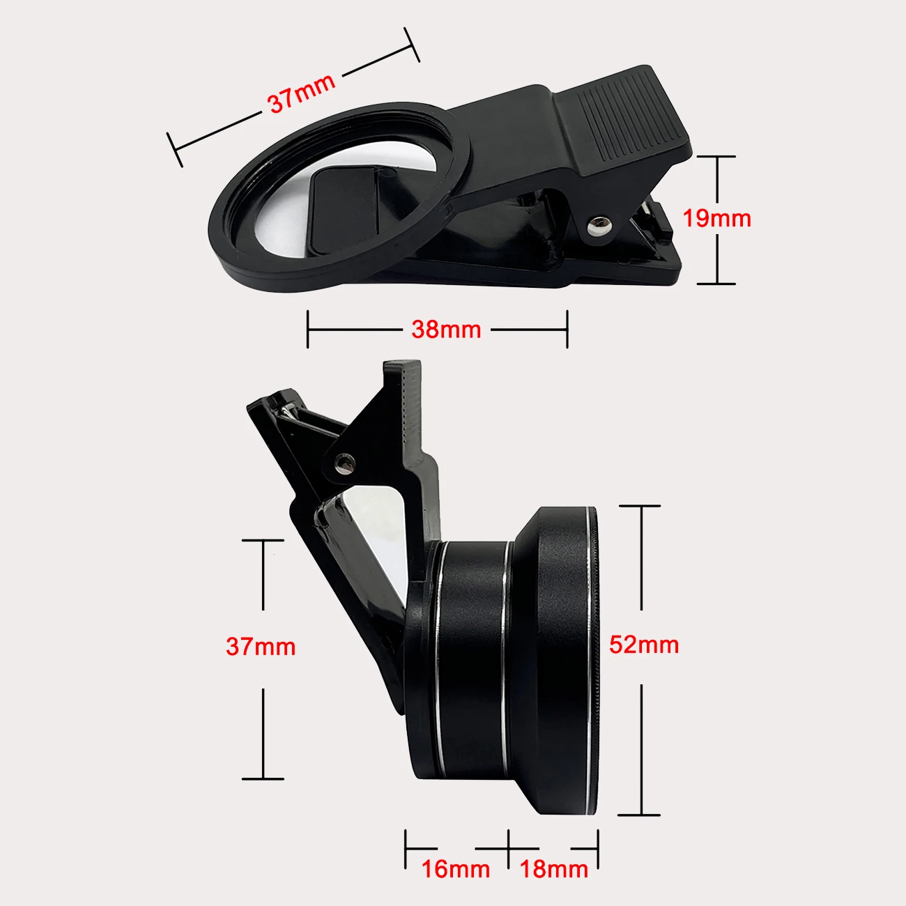 Cellphone HD 15X Macro Len +0.6X Wide Angle Lens for Iphone 14 Pro Smartphones Mobile Phone 37mm Macro Lens for Nails