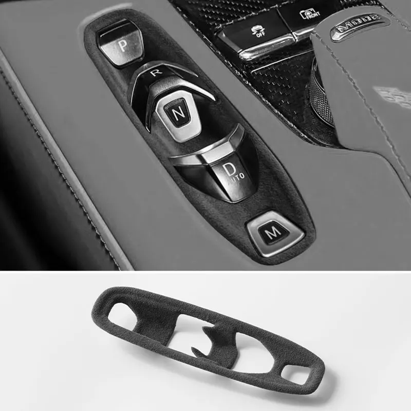 For Chevrolet Corvette C8 (2020-) Made of Alcantara Center Console Gear Panel Trim Button Cover Car Highend Interior Accessories