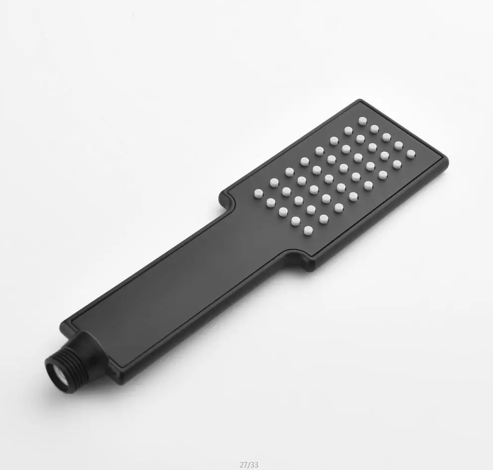 Homedec 10 Inch Black Stainless Steel New Shower System Rain Pattern Square Hand Shower With Ceramic Valve Core For Children