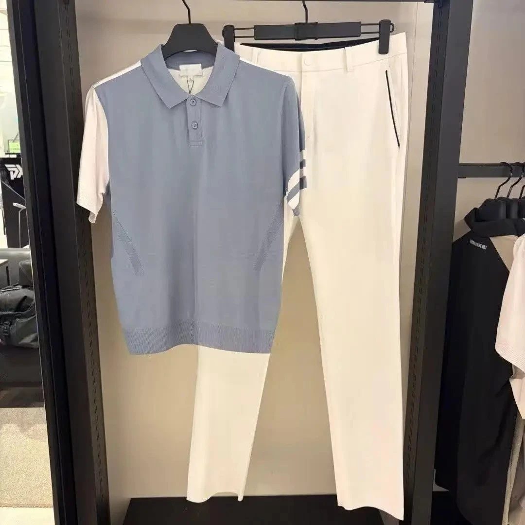 2026 New Korean Style Men Golf Short Sleeve Tops Breathable Quick Dry Fashion All Match Casual Sports Golf T Shirts For Summer