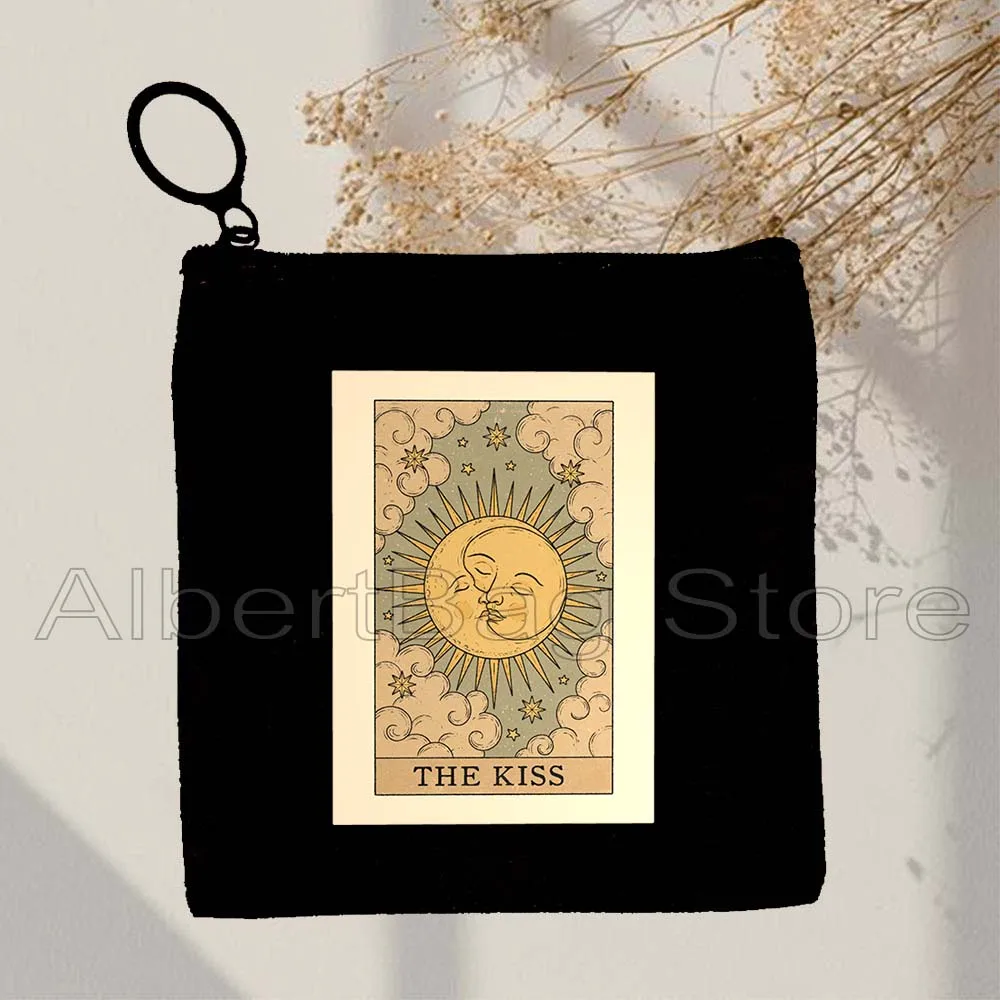The Fool Sun Moon Star Lovers Libra Gemini Cat Owl Frog Cats Astrology Scorpio Canvas Coin Purse Key Case Small Bag Wallet Pouch