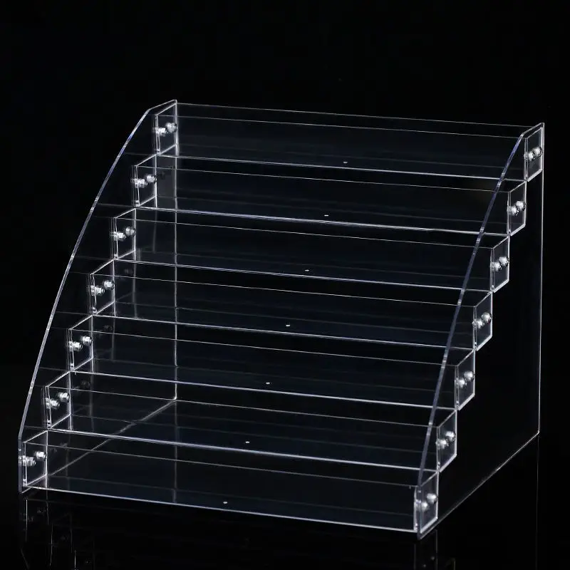 Acrylic Display Rack Nail Polish Storage Box Transparent Ladder Perfume Stand Holder Makeup Organizer Toy Shelf Desktop Shelf