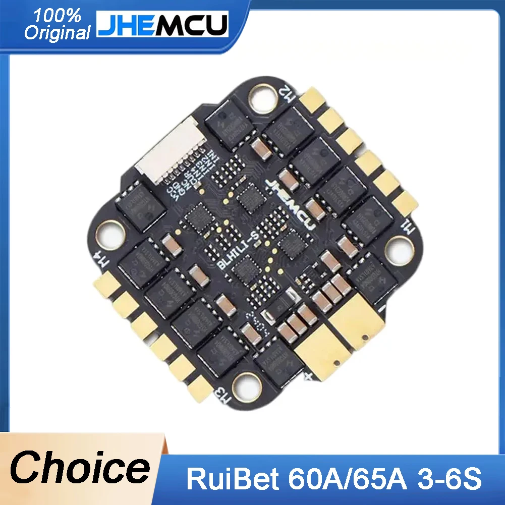 

JHEMCU RuiBet 60A/65A 3-6S & 65A 8S Dshot600 BLHELI_S 4in1 ESC - Built-in TVS Tube, 30.5x30.5mm, for FPV Freestyle Drones
