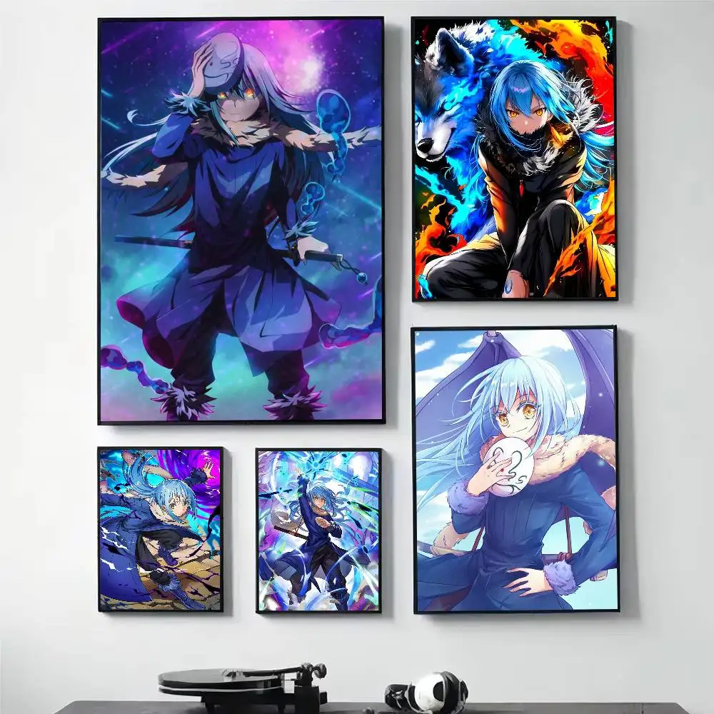 T-Tensura That Time I Got Reincarnated as a Slime Poster HD Self Adhesive Waterproof Wall Art Ideal for Home Office Dorm Gift