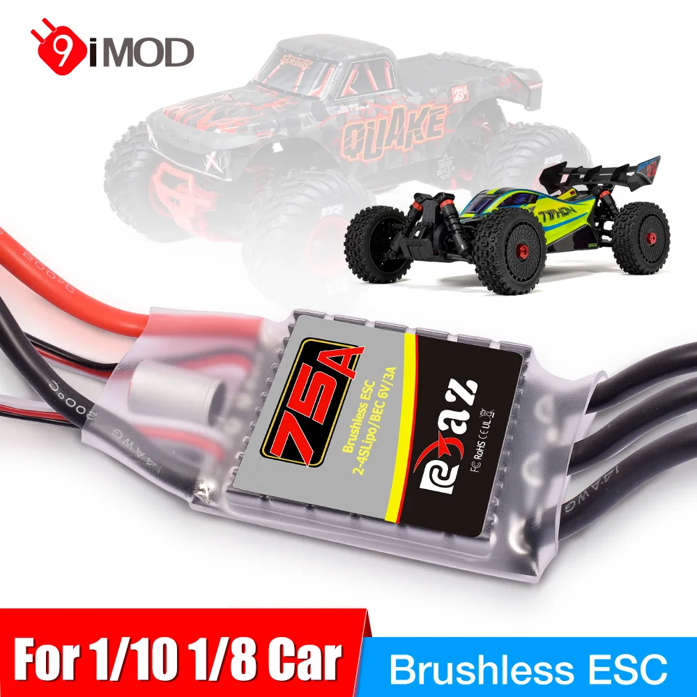 9IMOD 75A Brushless ESC 2-4S 6V/3A ESC Kompatibel mit 540/3650/36660/3674 Motor Für 1/10 1/8 Touring/Buggies/Trucks/Monster Car