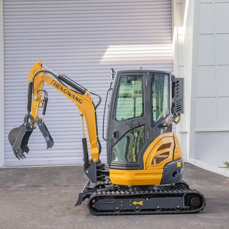 كابينة مكيف الهواء 2.5 طن حفارة زاحفة صغيرة ديزل جرار زراعي هيدروليكي صغير باجر آلات البناء #4