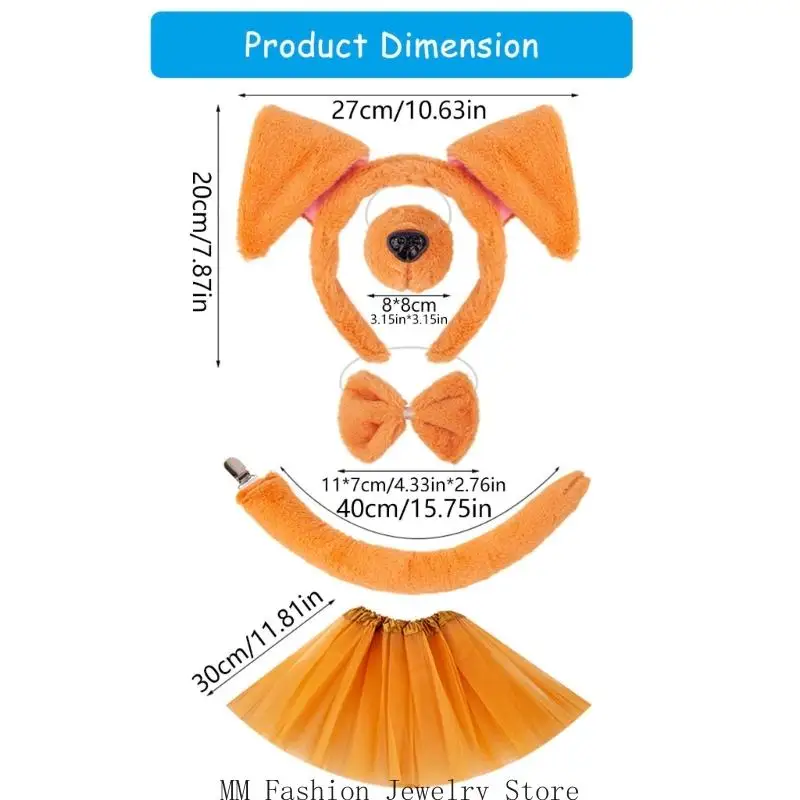 D0ub Trang phục chó Halloween cho trẻ Trẻ mới biết đi Trang phục động vật Phụ kiện Cosplay