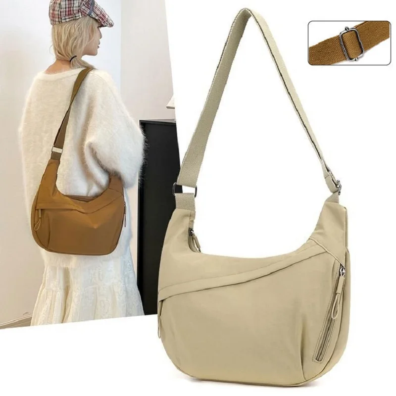 

New Fashion Large capacity Women's crossbody bag Simple Versatile Nylon Bag Trendy And Lightweight commuting shoulder bag