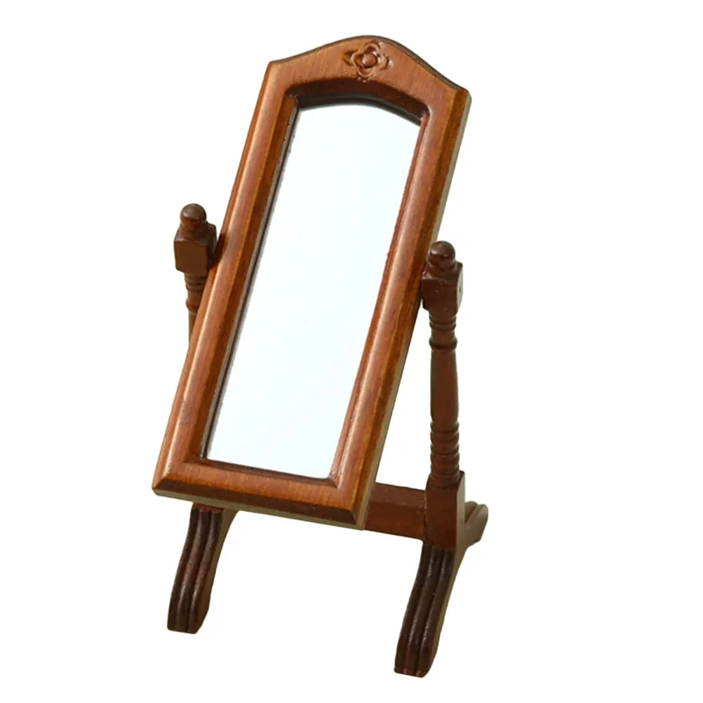 

Миниатюрное напольное зеркало для кукольного домика в европейском стиле, регулируемое по углу наклона, декор для спальни, украшение для кукольного домика