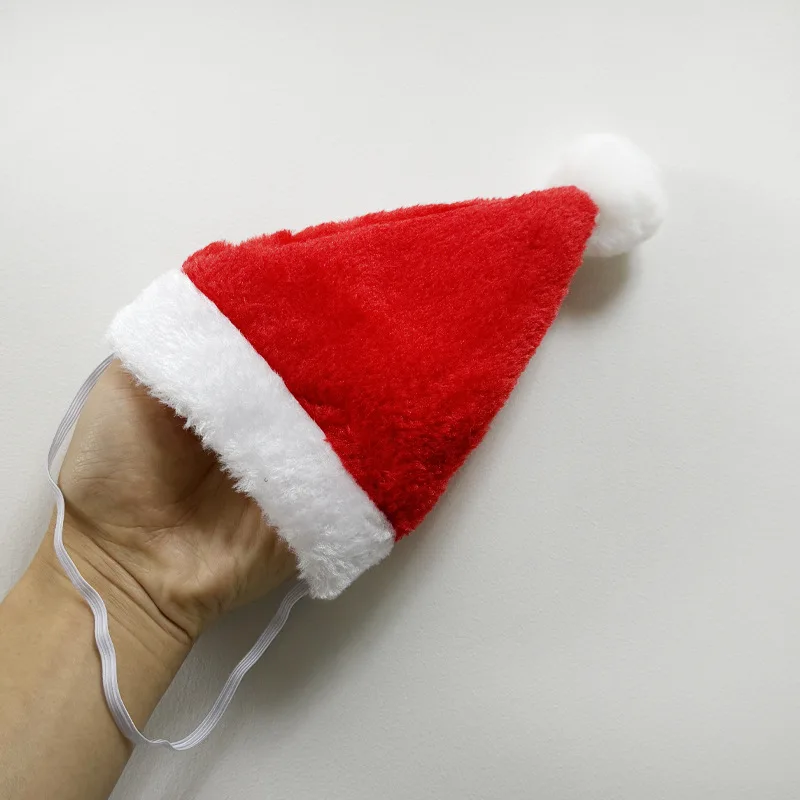 Dog Cats Santa Hat Plush Pet Christmas Headwear Xmas New Year Party Headpiece Puppy Cat Cosplay Costume Accessories