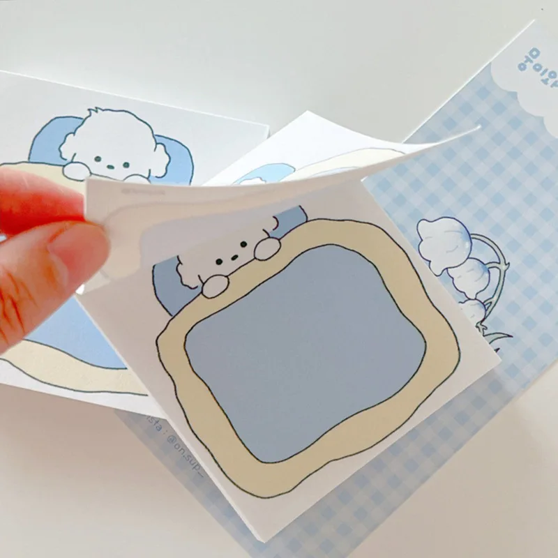Kawai Memo Pad Note book can be torn sticky stick figure puppy Korean ins cartoon simple blank cute Korean version of note paper