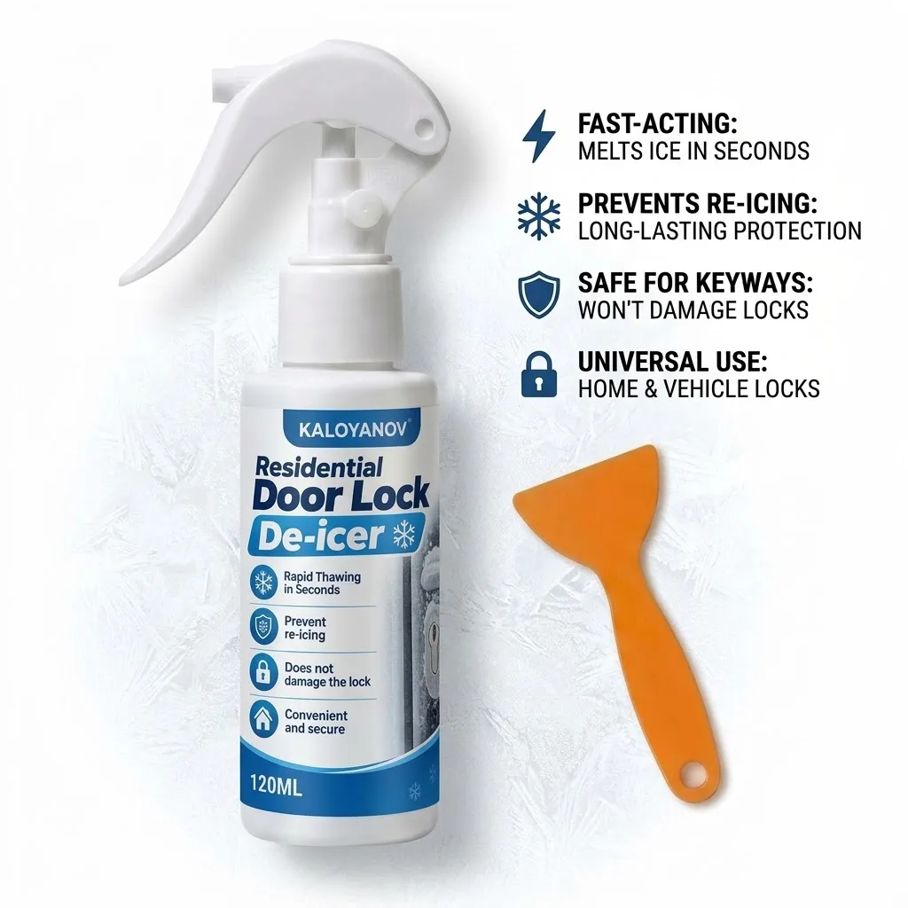 Anti-Freeze Door Lock De-Icer Fast Defrost Ice Melter Spray for Home Front Gate Padlock Cylinder Winter Cold Weather Maintenance