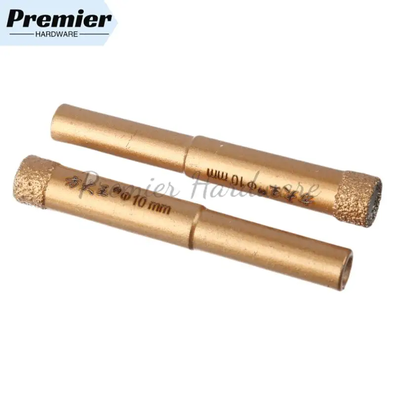 1 Buah Mata Bor Berlian Emas 10mm, Mata Bor Lubang untuk Kaca, Granit, Pemotong, Pembuka untuk Marmer, Granit, Keramik, Pemotong Ubin Kaca