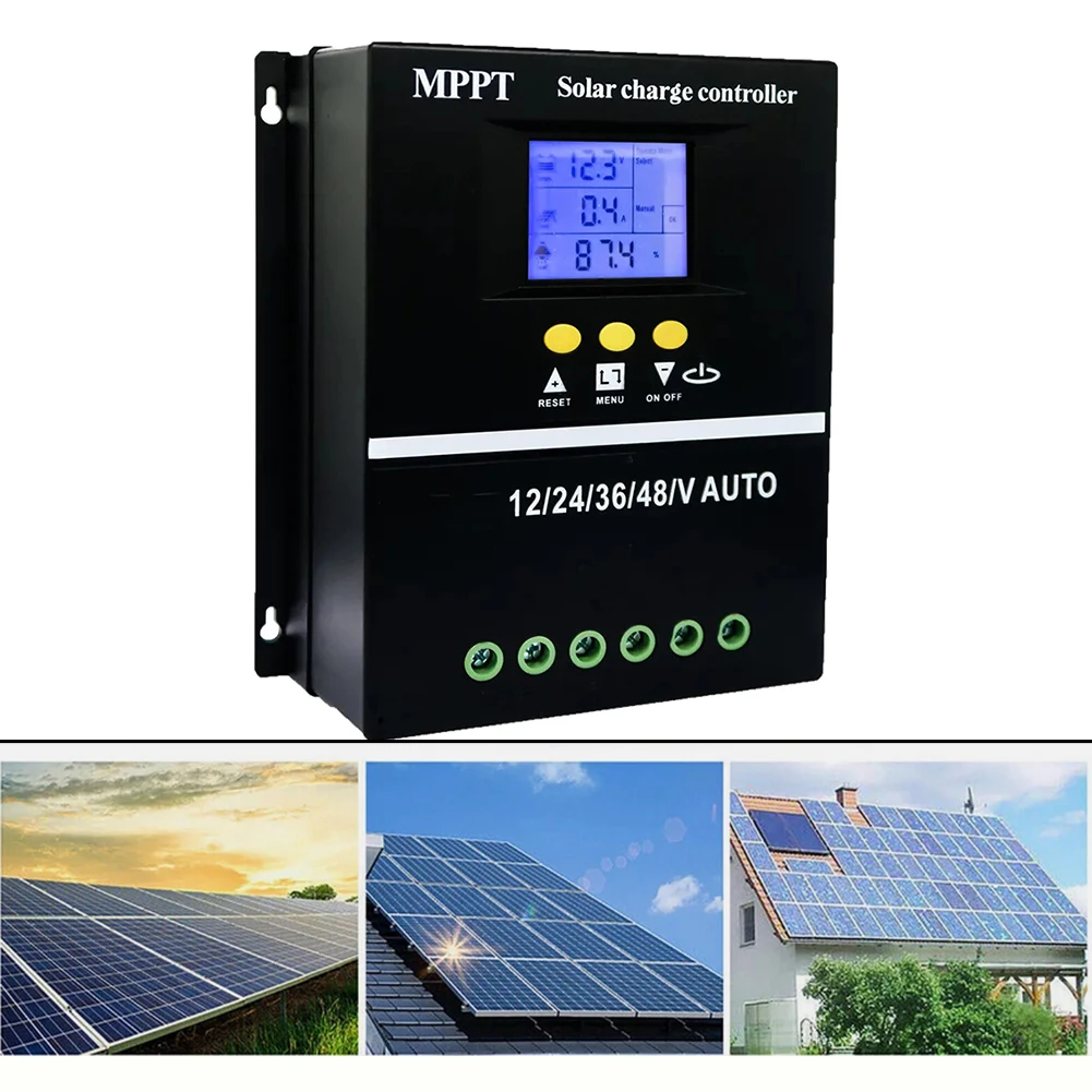 60A/80A/100 AMPPT Solar Charge Controller 12V/24V/36V/48V LCD Display Battery Regulator With Dual USB Ports For Mobile Phones