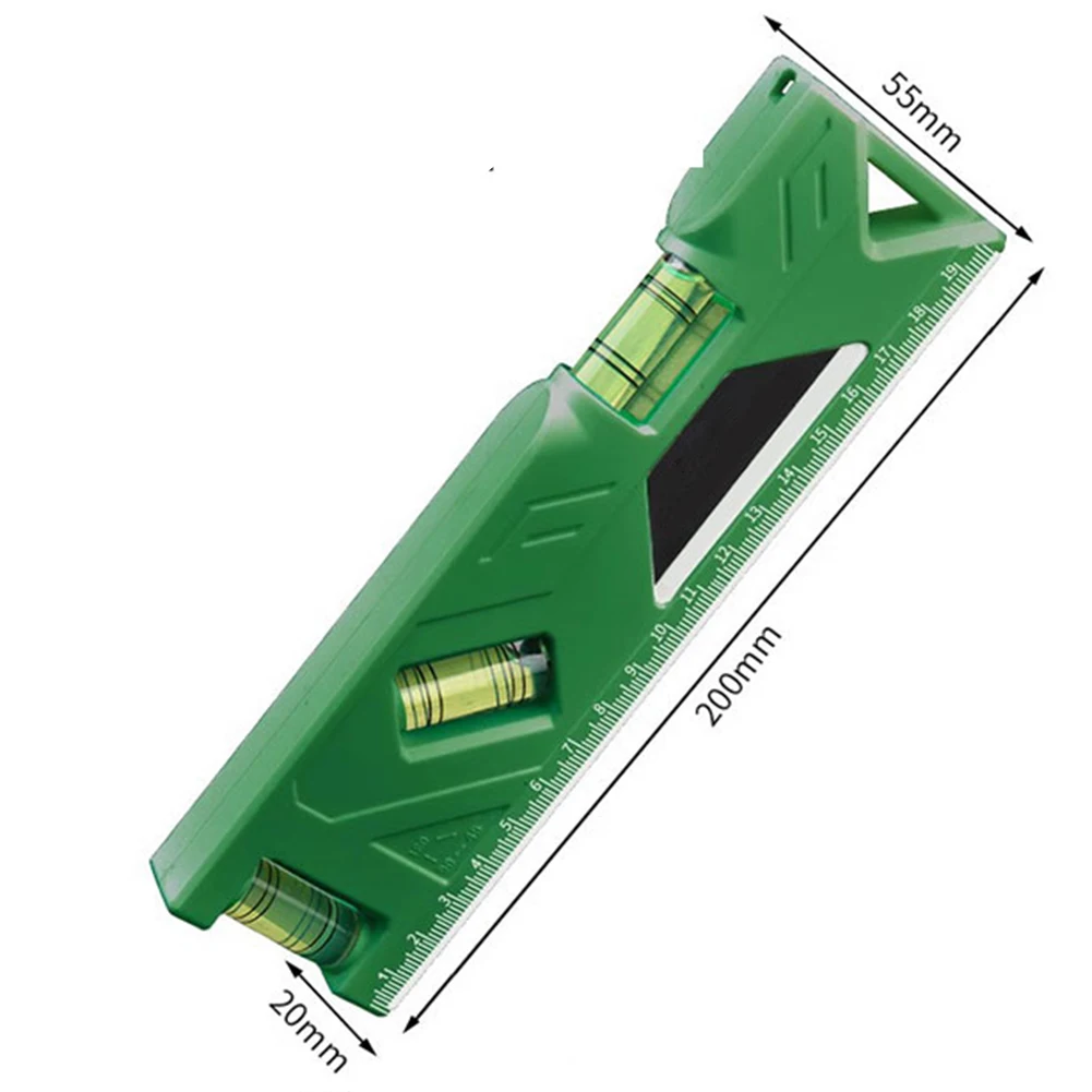 Portable Magnetic Pocket Level Gauge Mini Protractor With Metric Ruler Measure 3 In 1 Precise Measurement
