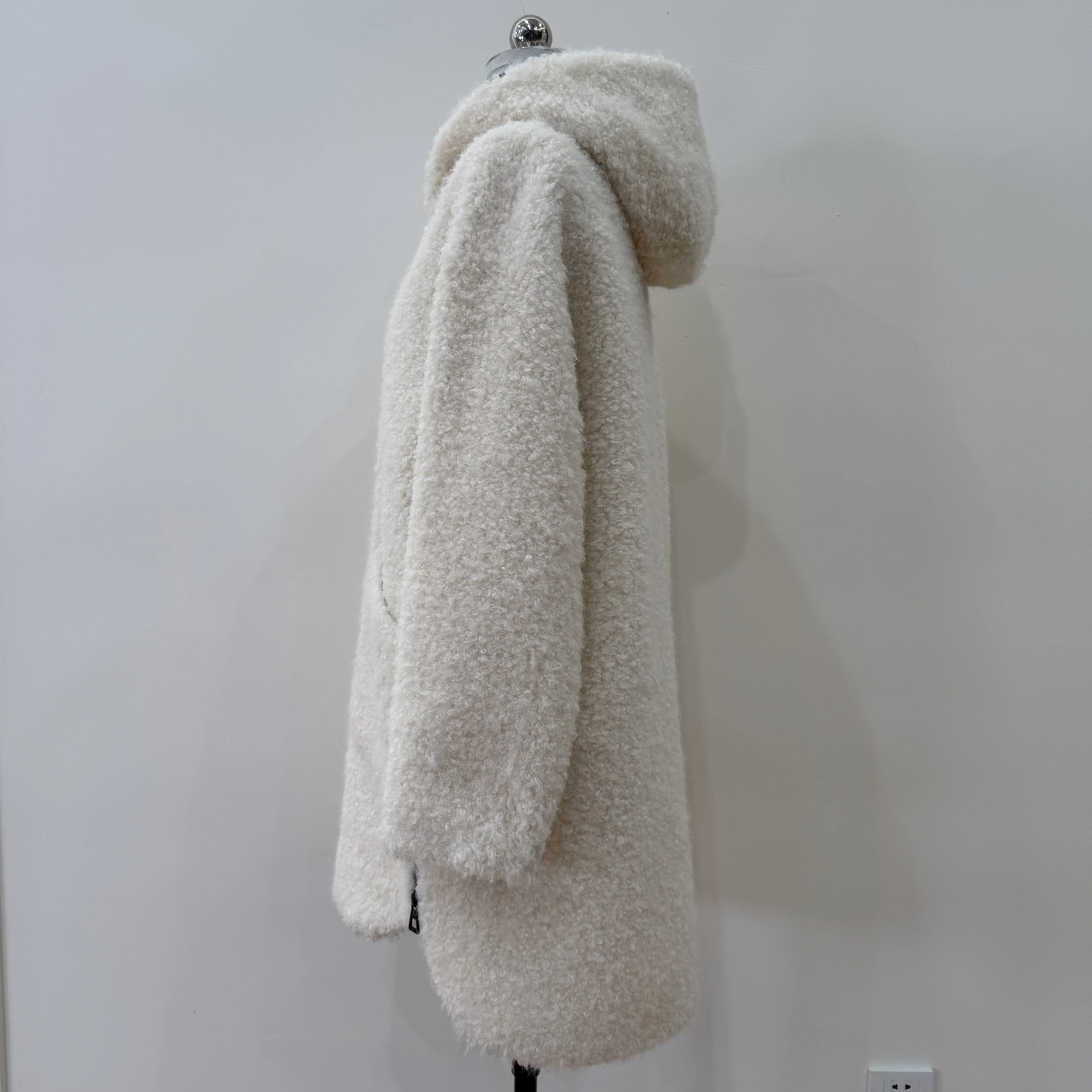 Bo cui ฤดูใบไม้ร่วงและฤดูหนาวเรียบง่ายสบายๆอเนกประสงค์เสื้อยาวปานกลางมีฮู้ดส่วนเสื้อขนสัตว์เสื้อโค้ทผู้หญิง