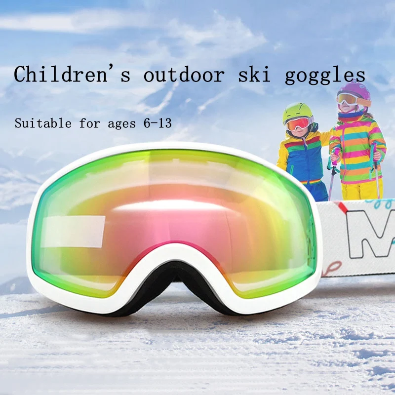 

Kids' ski goggles Double-layer anti-fog spherical kids' ski glasses goggles for ages 6-13