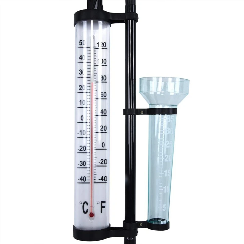 Garden Weather Station, Weather Station Rain Gauge, Wind Gauge Rain Gauge and Thermometer for Garden, Farm, Field