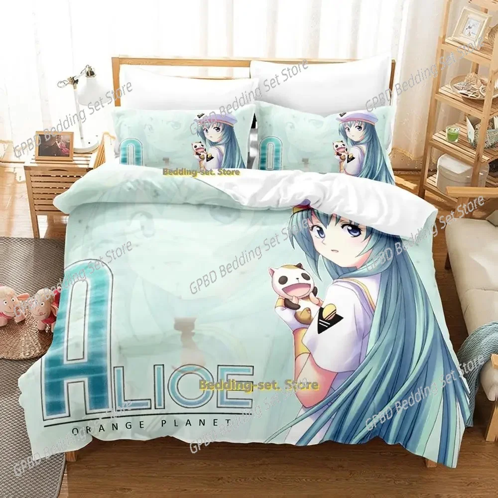

Anime Aria the Animation 3D Bedding Set Duvet Cover Pillowcases Single Twin Full Queen King Size Home Decor Quilt Boys Gift