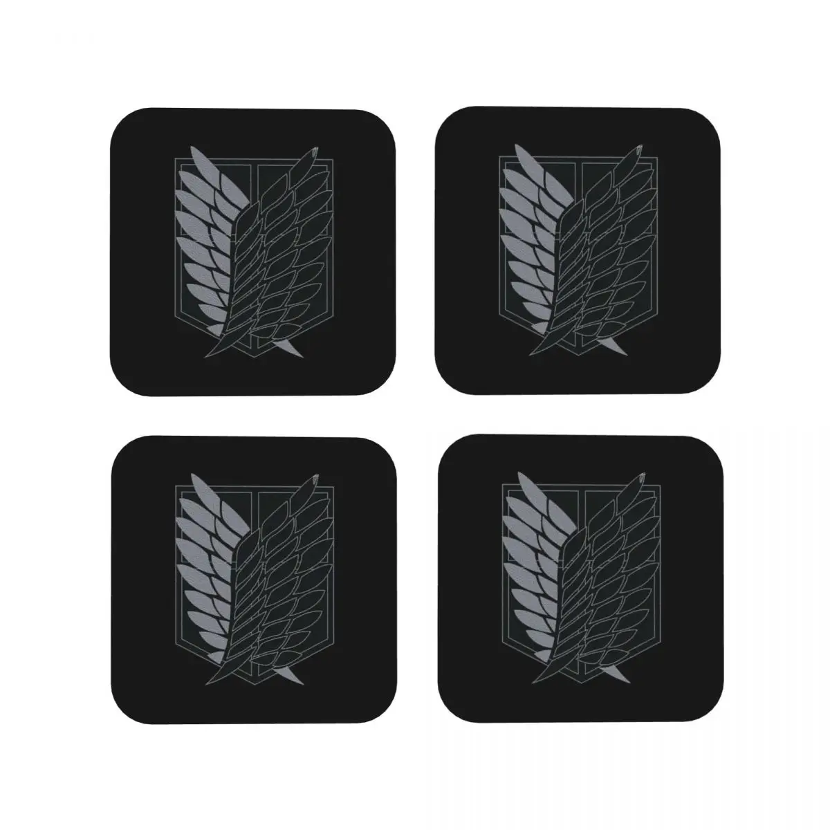 porta-copos-attack-on-titan-placemats-de-cozinha-a-prova-d'agua-copo-de-isolamento-tapetes-de-cafe-para-decoracao-de-casa-conjunto-de-4-almofadas-de-mesa