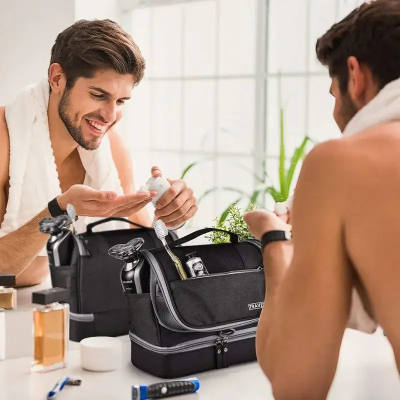 Men Necessaries Hanging Make Up Bag Oxford Travel Organizer Cosmetic Bags for Women Necessaries Make Up Case Wash Toiletry Bag