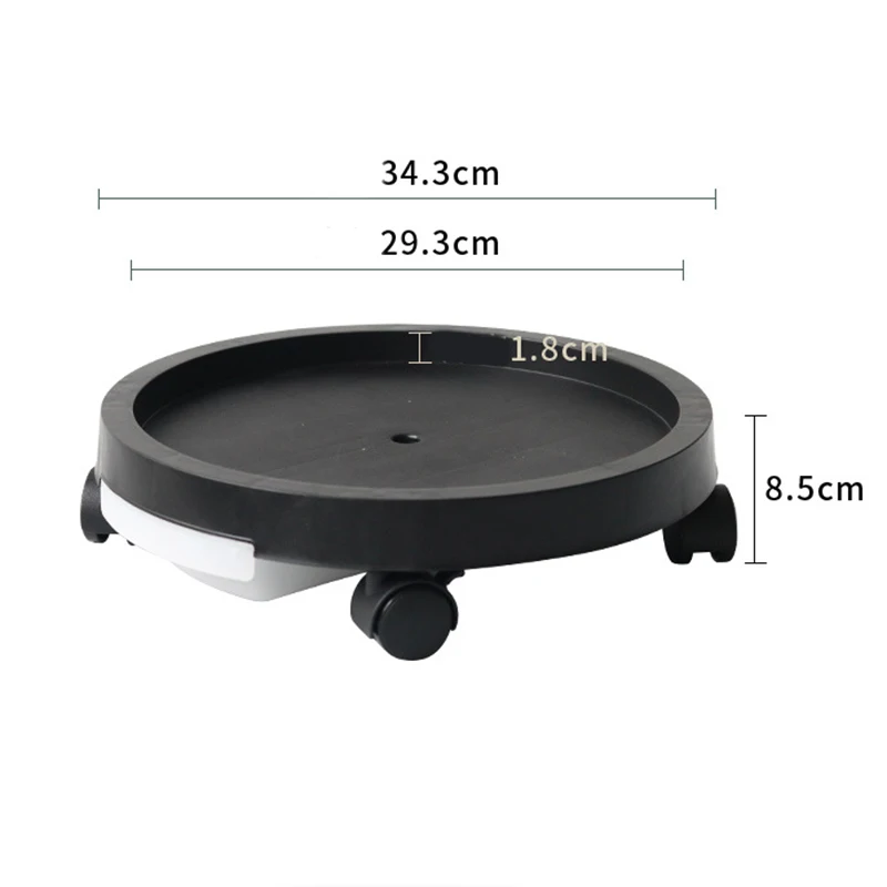 Removable Flower Pot Tray Container Plastic Plant Tray 400mm Rotating Wheels Tray Indoor And Outdoor Use Multiple Size Options