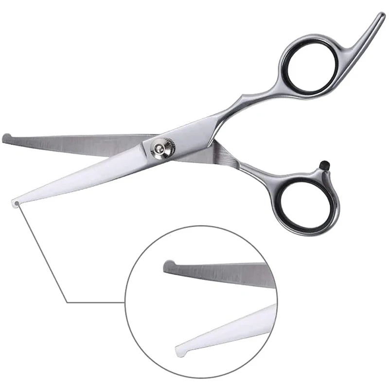 Benepaw Stainless Steel Curved Dog Scissors Round Tips Pet Curved Shears Professional Cat Pupy Grooming Tool For Face Body Hair