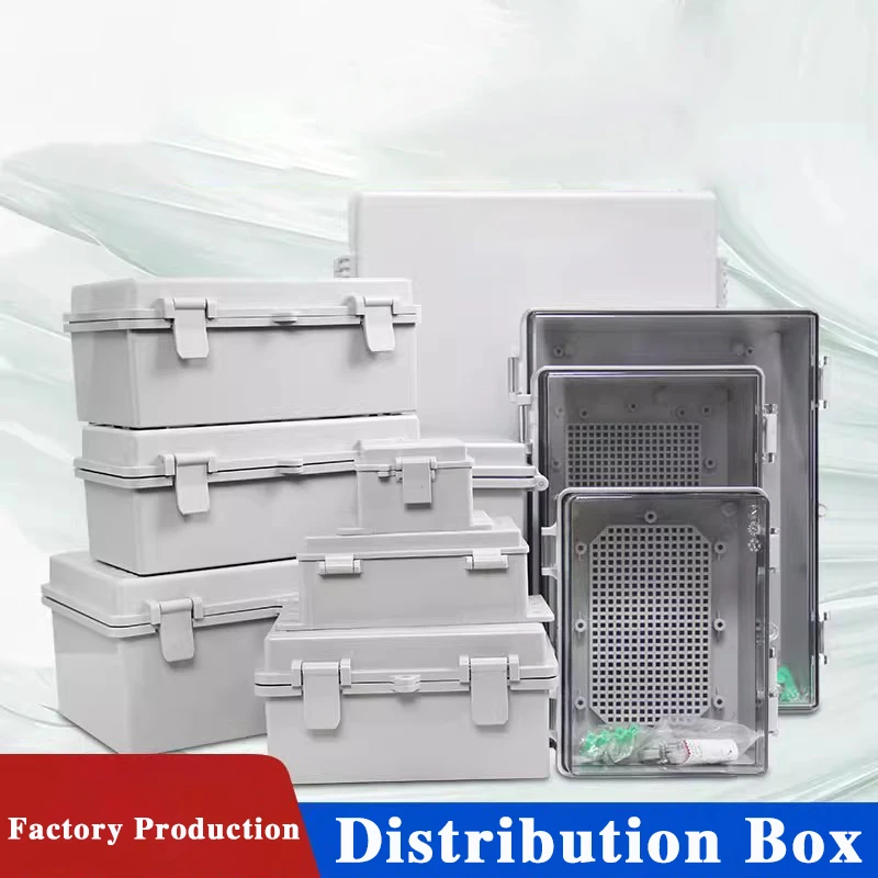 IP66 Waterproof Junction Box Enclosure ABS Plastic with Hinge Buckle Electronic Power Distribution Box for Electrical Project