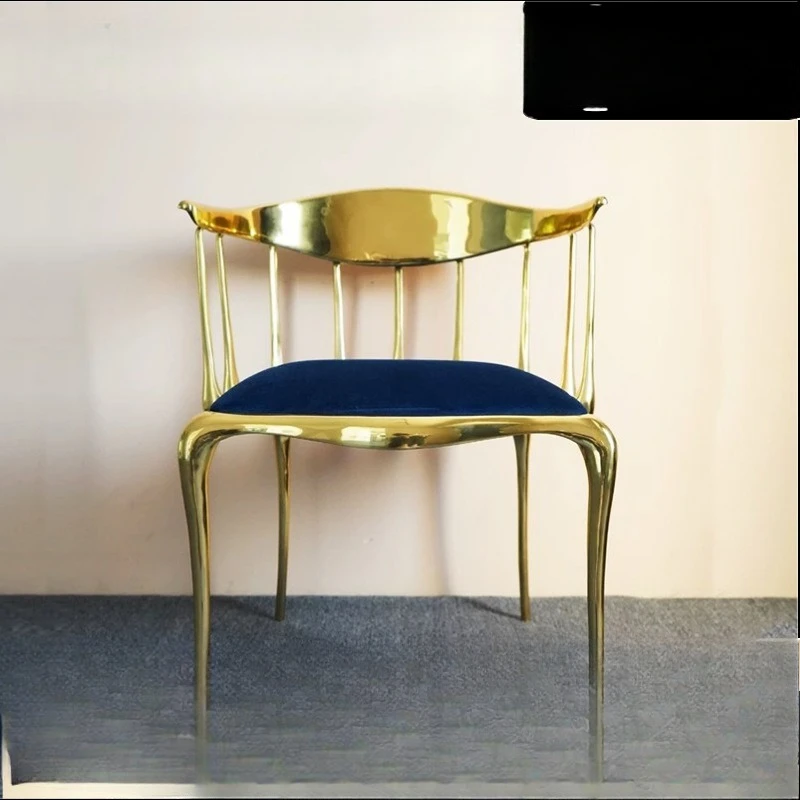 Solid cast pure copper leisure chair, designer luxury high chair