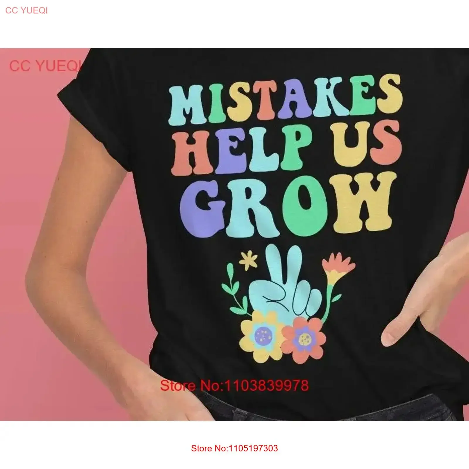 Groovy Growth Mindset Retro Positive Teachers Back To School T Shirt Elementary Teacher 70s Mistakes Help Us Grow vintage homme