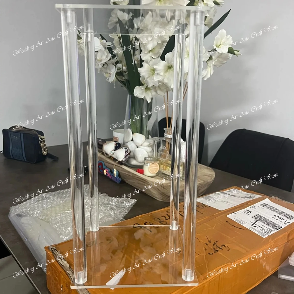wedding table candlestick holder sliver Gold Metal CandleHolder Stand Table backdrop stick Centerpieces