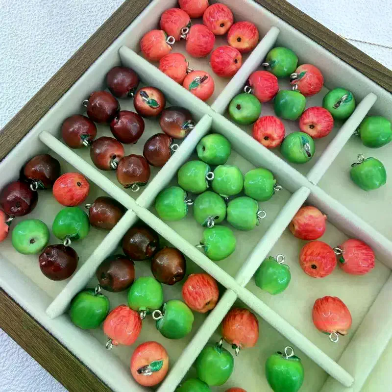 5Pcs Simulation Fruit Charms Pendant 14x15MM 3D Resin Spacer Loose Beads For DIY Jewelry Bracelet Earrings Accessories