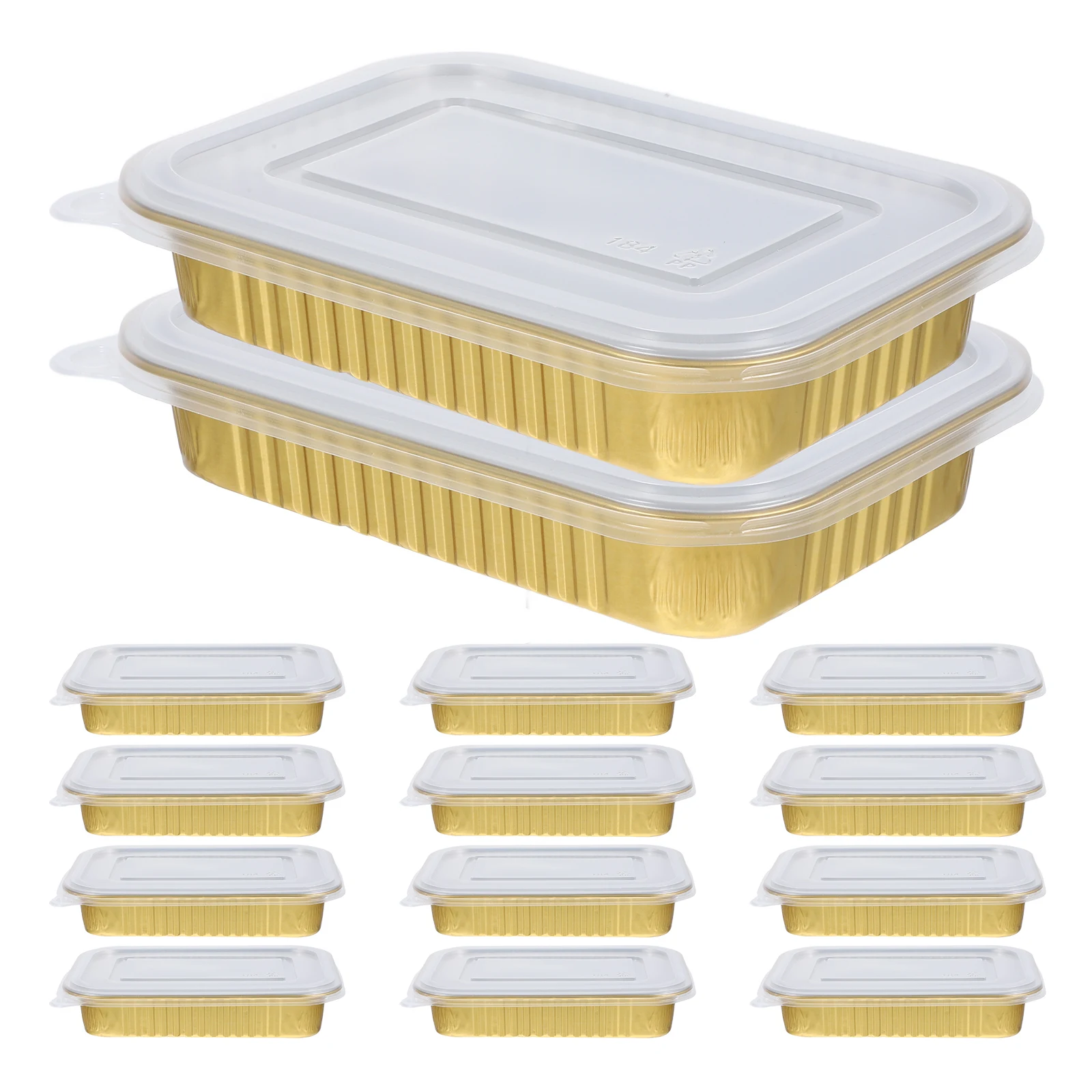

20 Pcs Aluminum Foil Tray Cake Holder Bread Loaf Container Pans Lids Food Bake Disposable Takeout Containers Foil