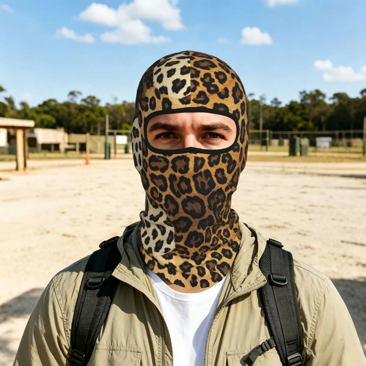 Leopards Balaclava Full Face Mask Breathable Motorcycle Winter Warm Full Cover Caps Neck Windproof Dustproof Cycling Caps