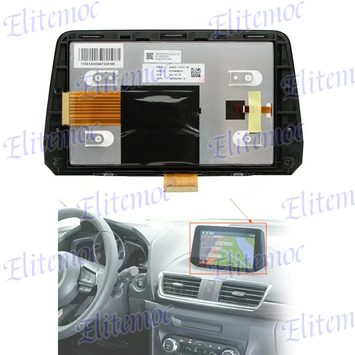 

TM070RDHP03-00 7" LCD Display with Touch Screen For Mazda3 CX 2017 2018 TM070RDHP03 Radio Navigation Replacement B61A611J0
